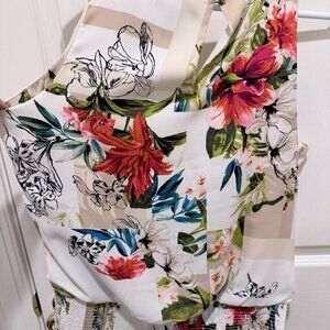 White House Black Market Floral Sleeveless Blouse